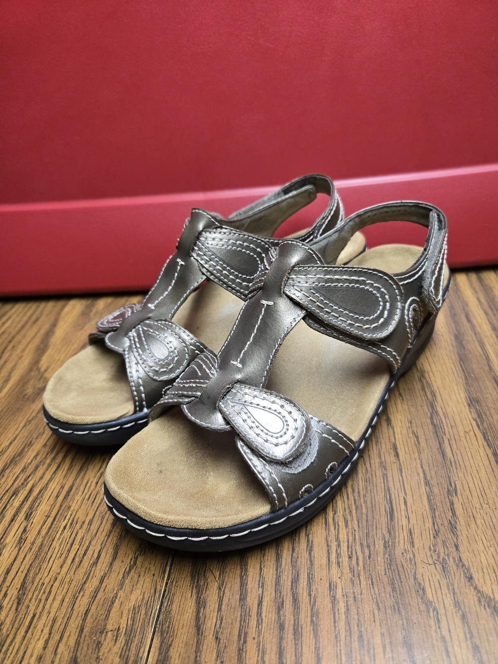 Clarks Merliah Cove Wedge Sandal Gray US 8 M